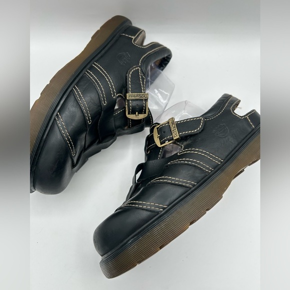 MIE RARE Dr Martens Sandals Mens Sz 11 Vintage Fisherman Black Chunky Y2K Grunge - Picture 4 of 14